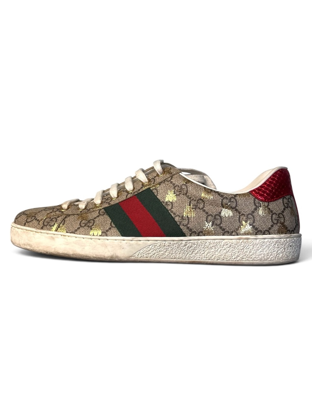 Gucci Ace GG Supreme Monogram Canvas Bees Sneaker Sz 10 1/2 UK / 11-11.5 US - Picture 7 of 16